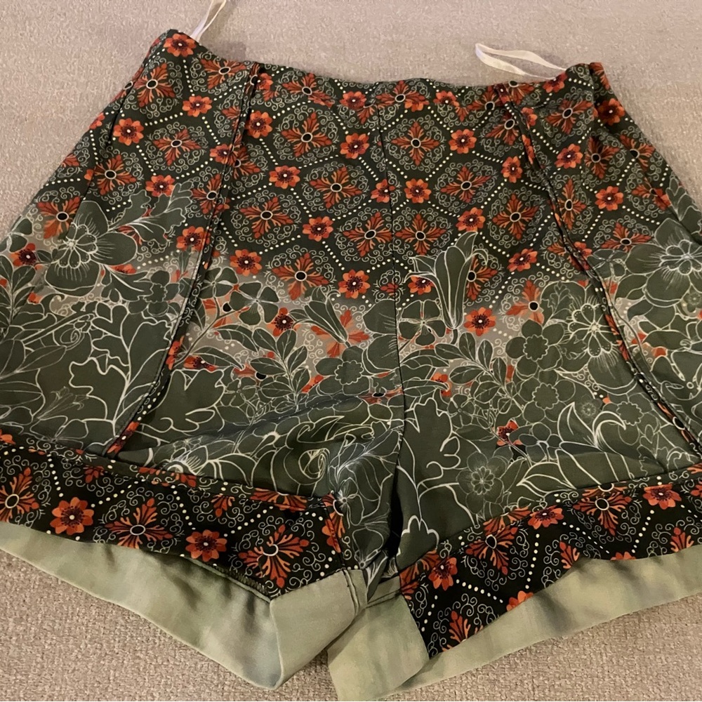 FARM Rio High Waist Green and Orange Shorts